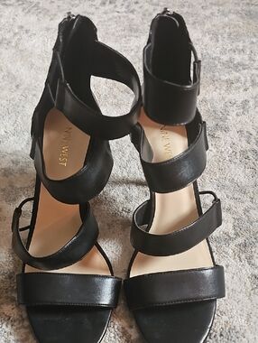 Nine West Black Multi-Strap Heel Sandals